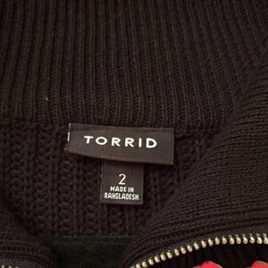 Torrid Black Ribbed Knit Sweater